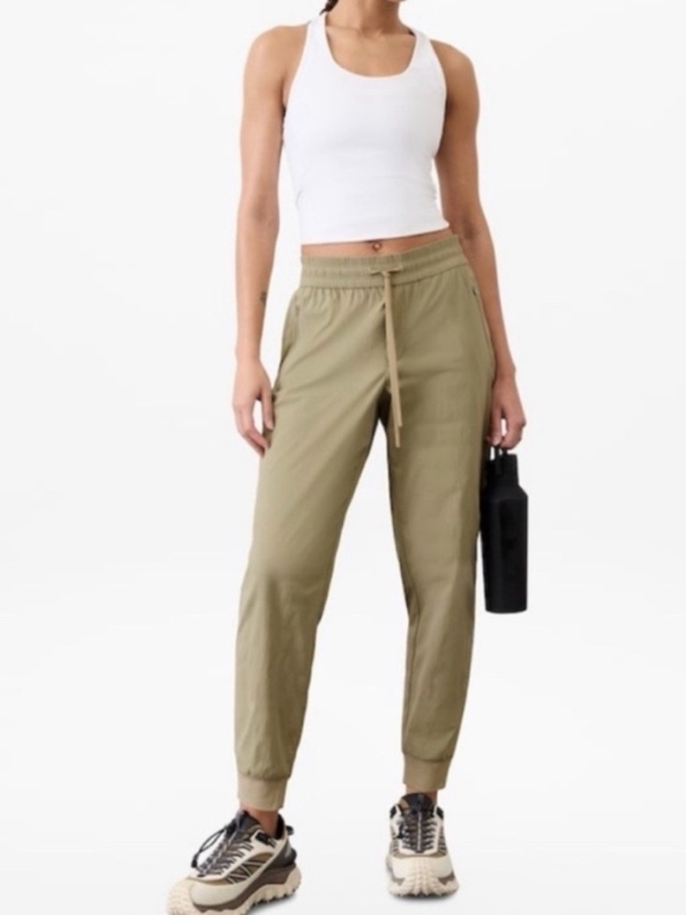 Athleta Trekkie North Jogger Pants NWT Flax Beige Hiking Athletic Pants Size MP